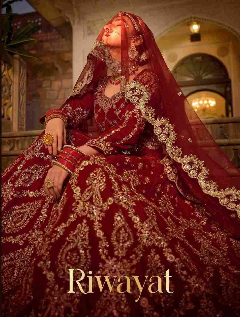 Riwayat Vol-3 By Senhora Dresses 3074-A To 3074-D Series Lifestyle Beautiful Colorful Fancy Wedding Collection Occasional Wear & Party Wear Heavy Velvet Lehengas At Wholesale Price