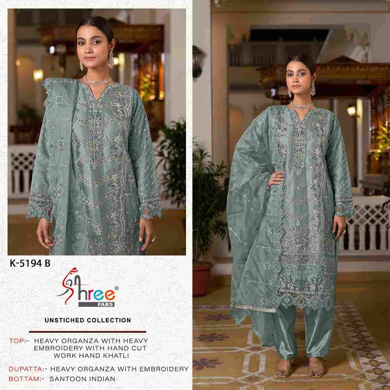 Shree Fabs Hit Design K-5194 Colours By Shree Fabs K-5194-A To K-5194-D Series Designer Pakistani Suits Beautiful Fancy Stylish Colorful Party Wear & Occasional Wear Organza Embroidery Dresses At Wholesale Price