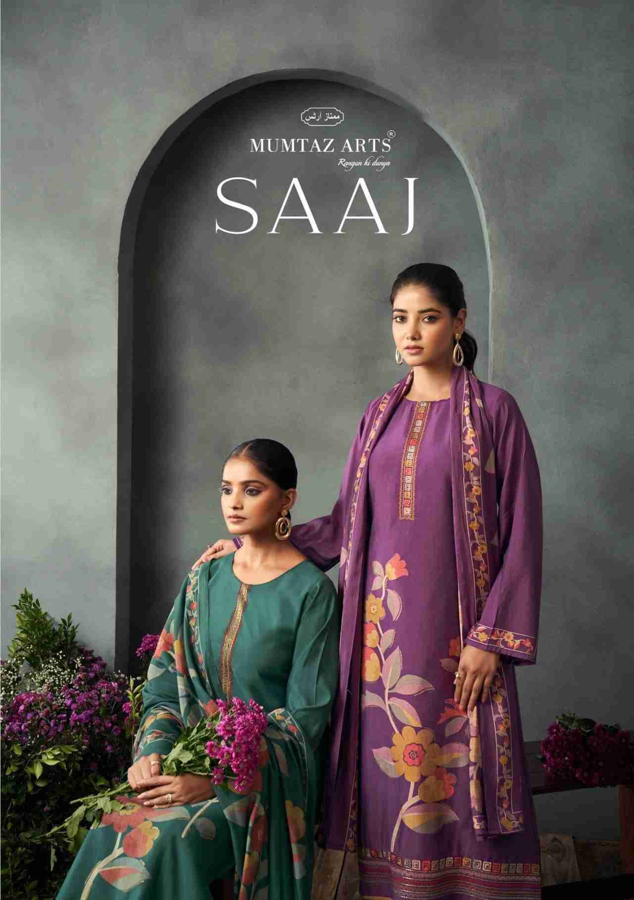 Saaj By Mumtaz Arts 7701 To 7704 Series Beautiful Festive Suits Colorful Stylish Fancy Casual Wear & Ethnic Wear Pure Muslin Print With Work Dresses At Wholesale Price