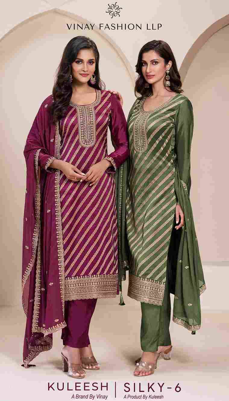 Silky Vol-6 By Vinay Fashion 71791 To 71794 Series Designer Festive Suits Collection Beautiful Stylish Fancy Colorful Party Wear & Occasional Wear Silk Jacquard Dresses At Wholesale Price