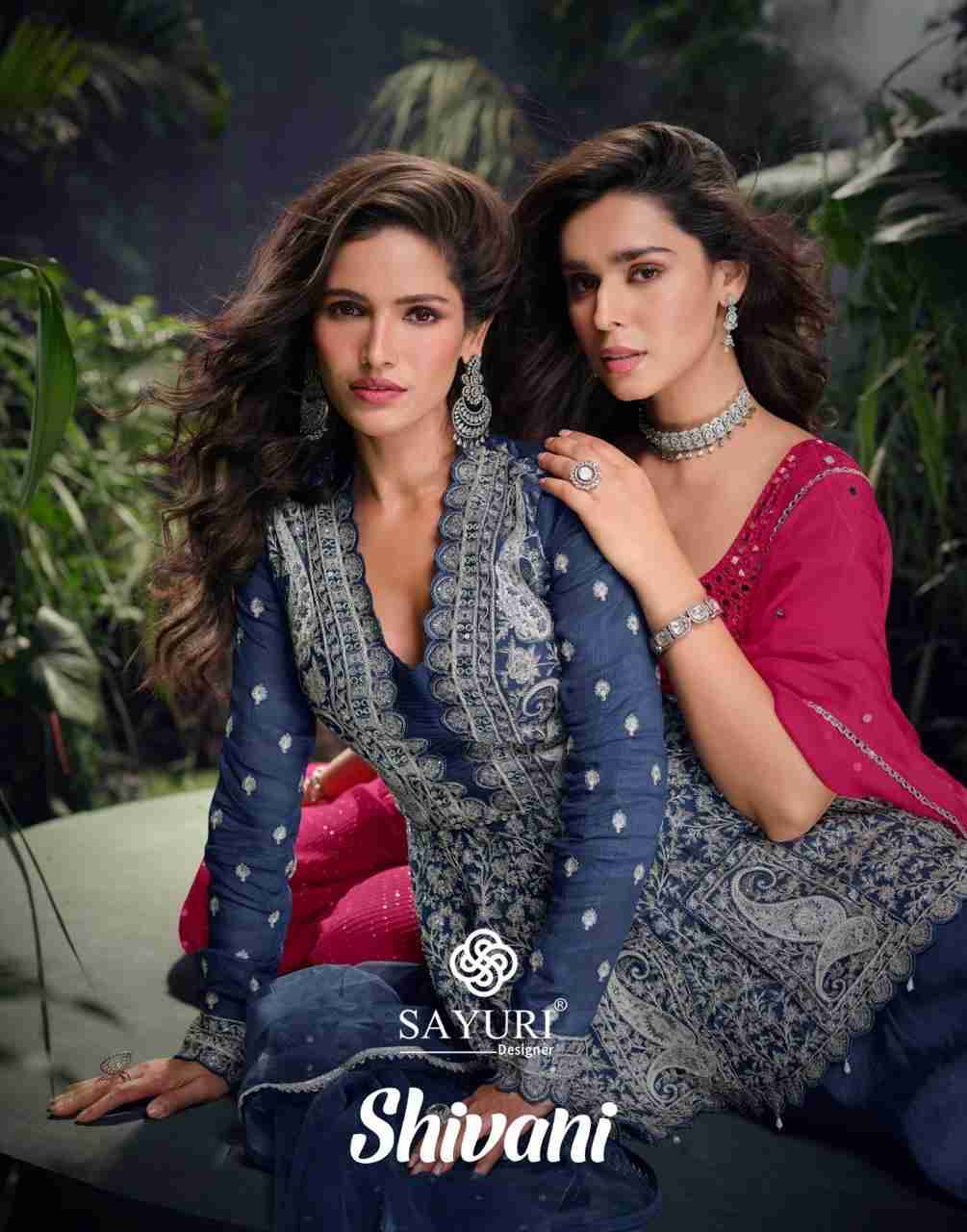 Shivani By Sayuri 5699 To 5701 Series Designer Sharara Suits Collection Beautiful Stylish Fancy Colorful Party Wear & Occasional Wear Chinnon Silk/Georgette Dresses At Wholesale Price