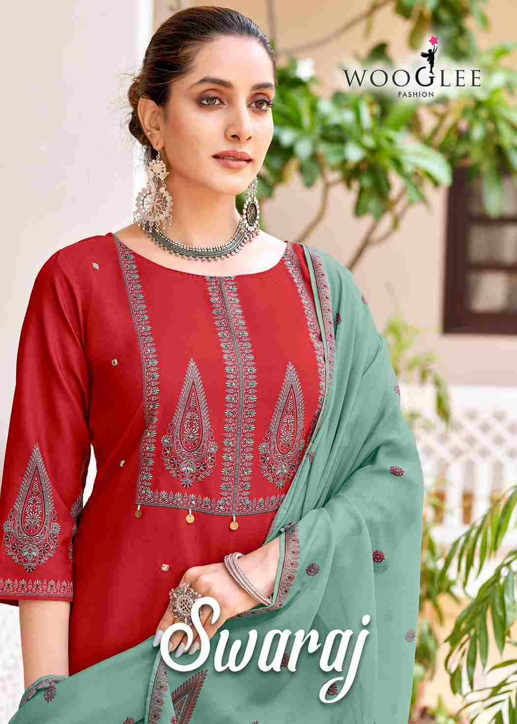 Swaraj By Wooglee 3001 To 3006 Series Beautiful Stylish Festive Suits Fancy Colorful Casual Wear & Ethnic Wear & Ready To Wear Viscose Weaving Dresses At Wholesale Price