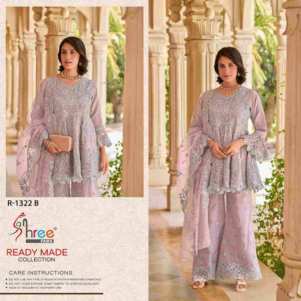 Shree Fabs Hit Design R-1322 Colours By Shree Fabs R-1322-A To R-1322-D Series Beautiful Pakistani Suits Stylish Fancy Colorful Party Wear & Occasional Wear Pure Organza Embroidered Dresses At Wholesale Price