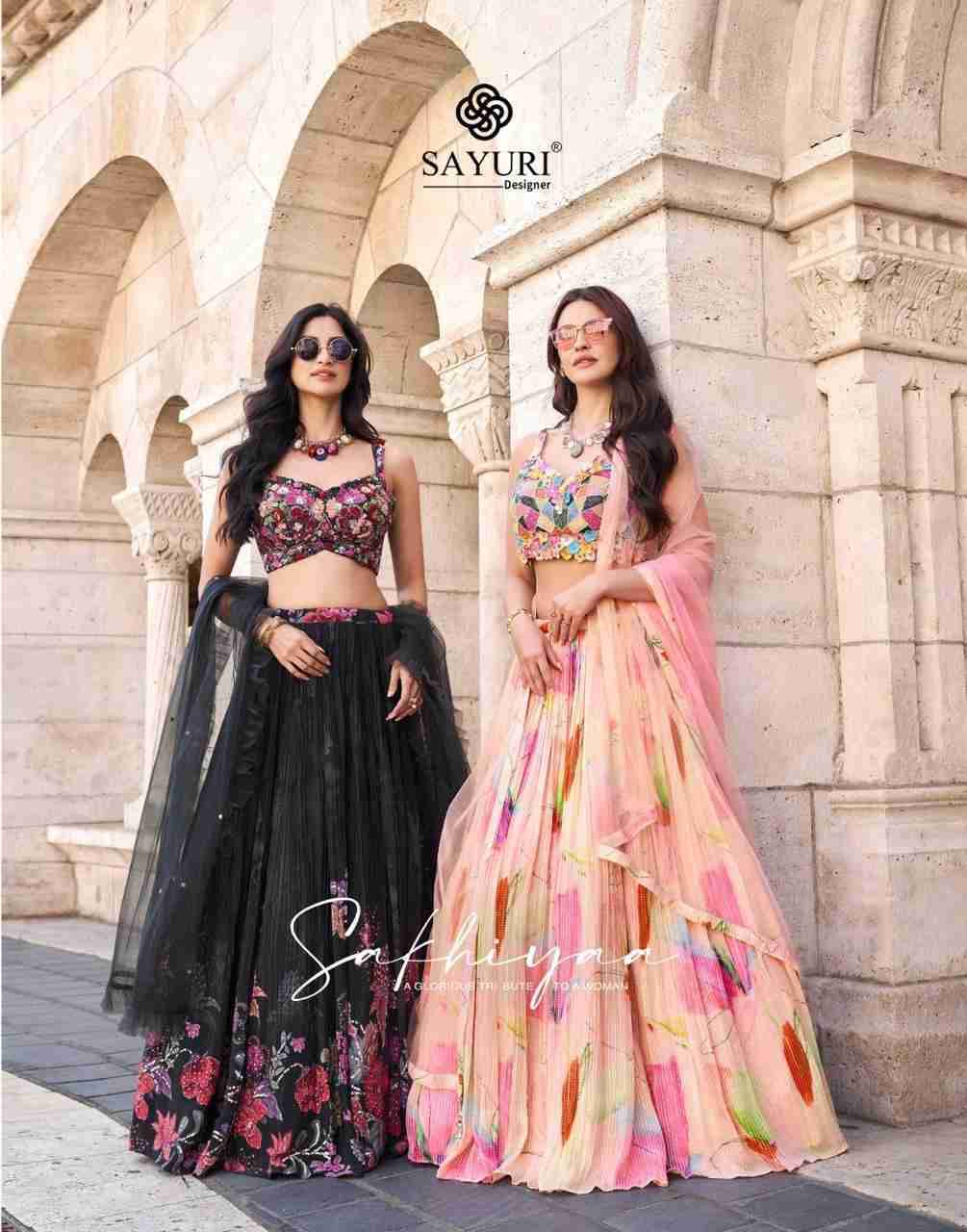 Sakhiyaa By Sayuri 5706 To 5708 Series Designer Beautiful Wedding Collection Occasional Wear & Party Wear Chinnon Silk Lehengas At Wholesale Price