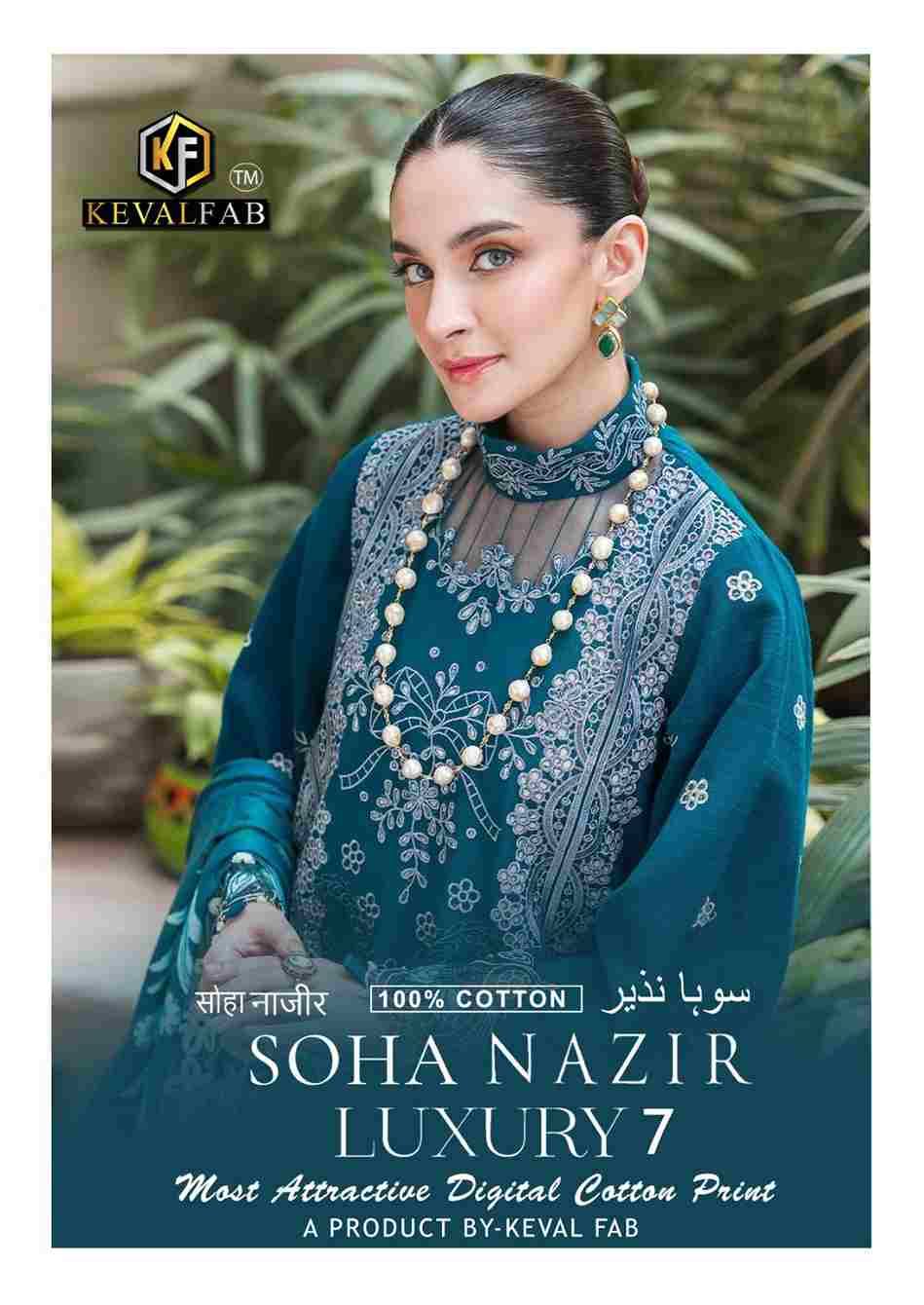 Soha Nazir Luxury Vol-7 By Keval Fab 7001 To 7006 Series Beautiful Festive Suits Stylish Fancy Colorful Casual Wear & Ethnic Wear Pure Cotton Print Dresses At Wholesale Price