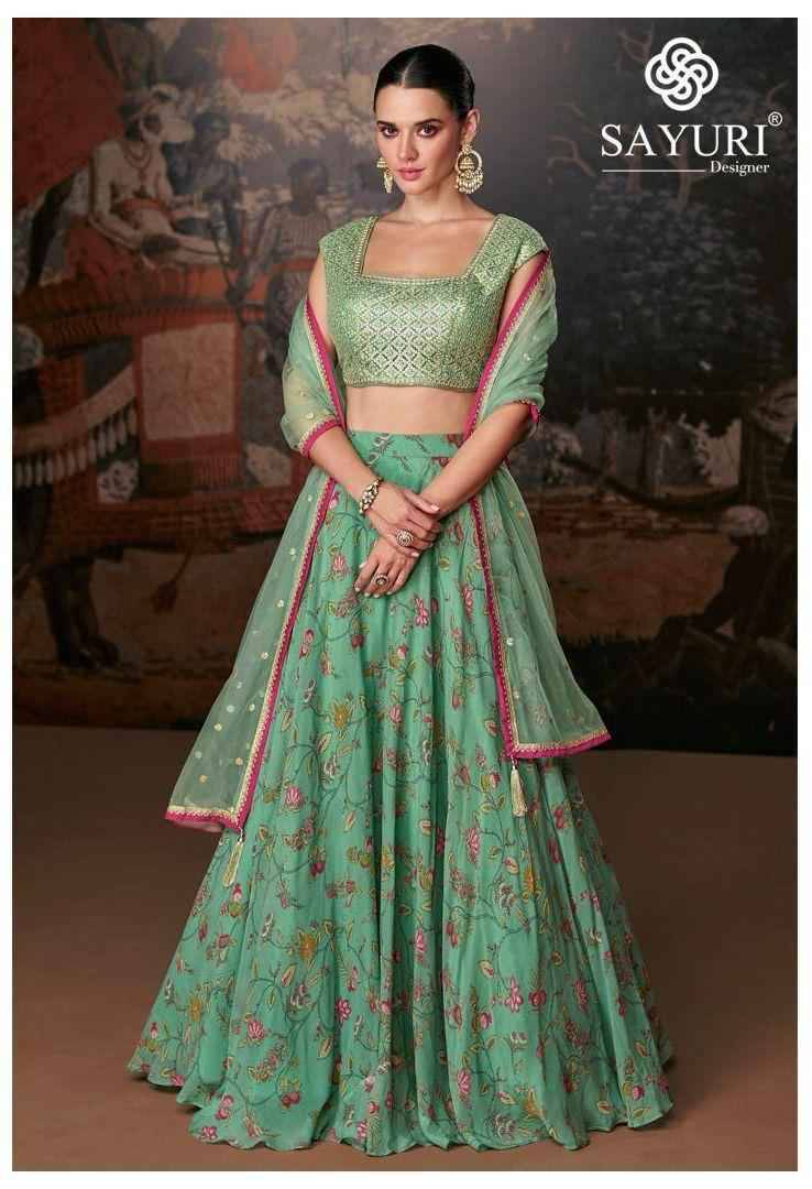 Sayuri Hit Design 5413 By Sayuri Designer Beautiful Wedding Collection Occasional Wear & Party Wear Organza Silk Lehengas At Wholesale Price