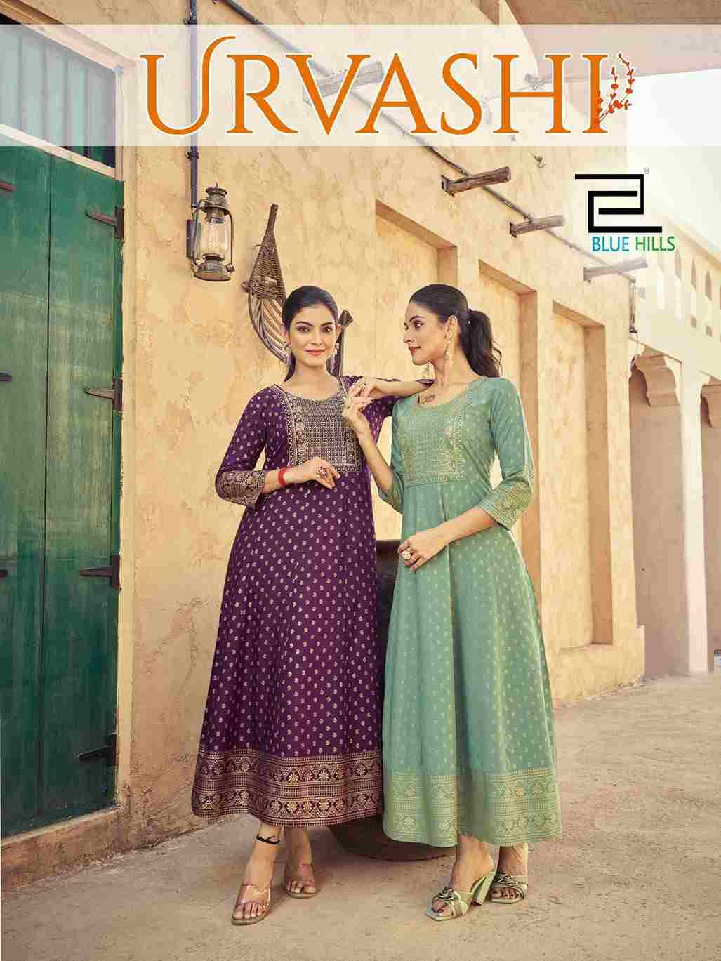 Urvashi By Blue Hills 1001 To 1010 Series Designer Stylish Fancy Colorful Beautiful Party Wear & Ethnic Wear Collection Rayon Print Gowns At Wholesale Price