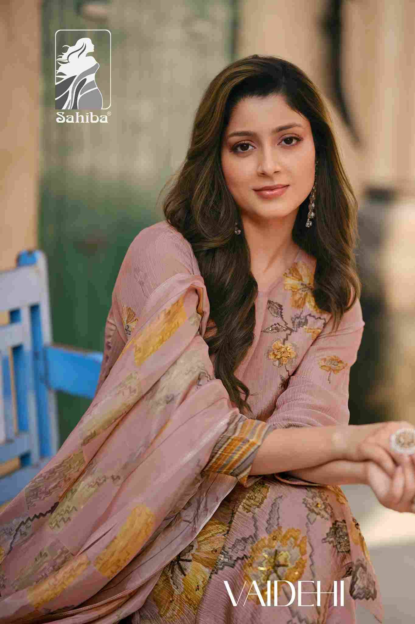 Vaidehi By Sahiba Fabrics Beautiful Festive Suits Colorful Stylish Fancy Casual Wear & Ethnic Wear Tissue Shimmer Dresses At Wholesale Price