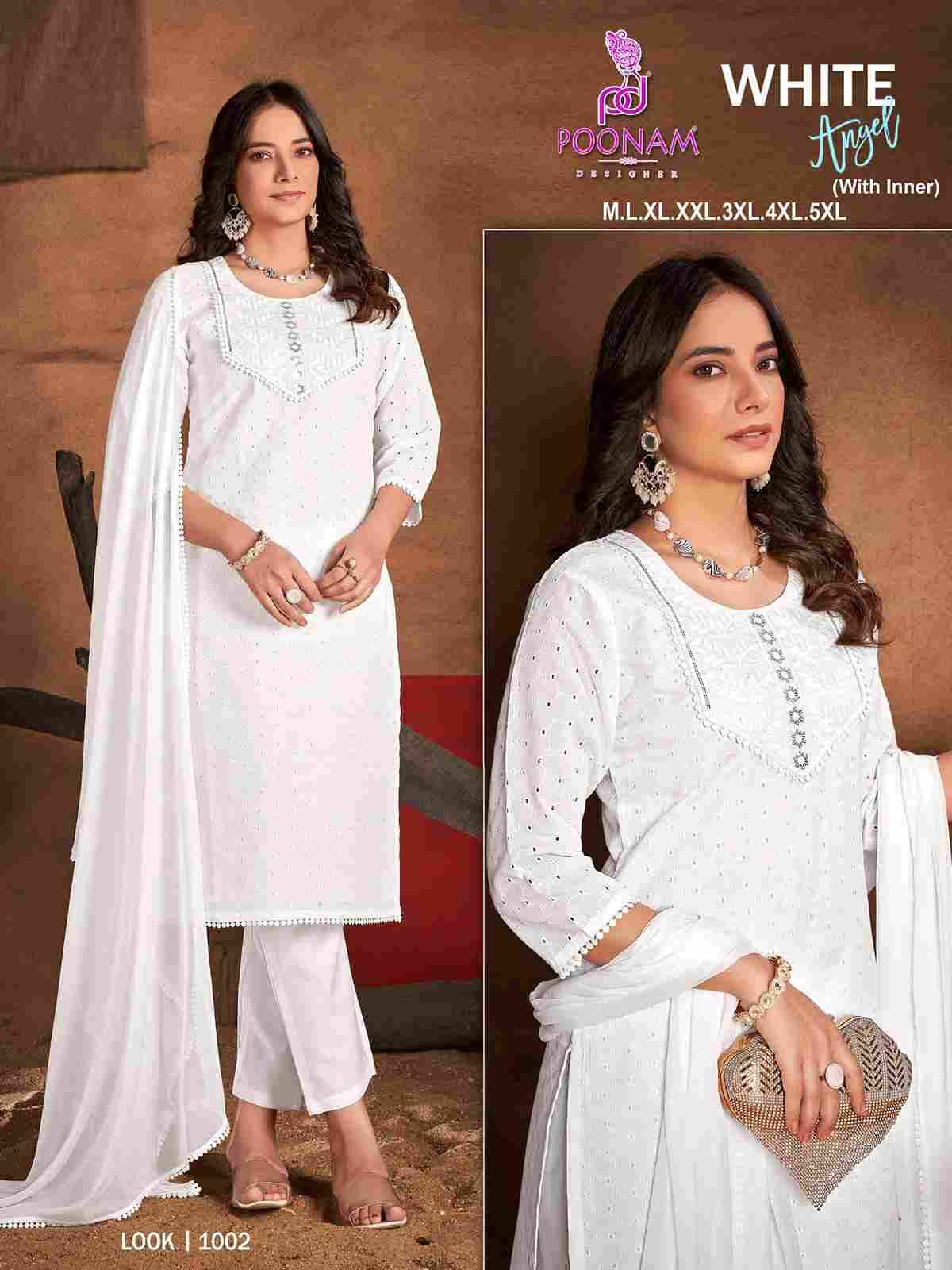 White Angel By Poonam Designer 1001 To 1006 Series Designer Stylish Fancy Colorful Beautiful Party Wear & Ethnic Wear Collection Cotton With Work Dresses At Wholesale Price