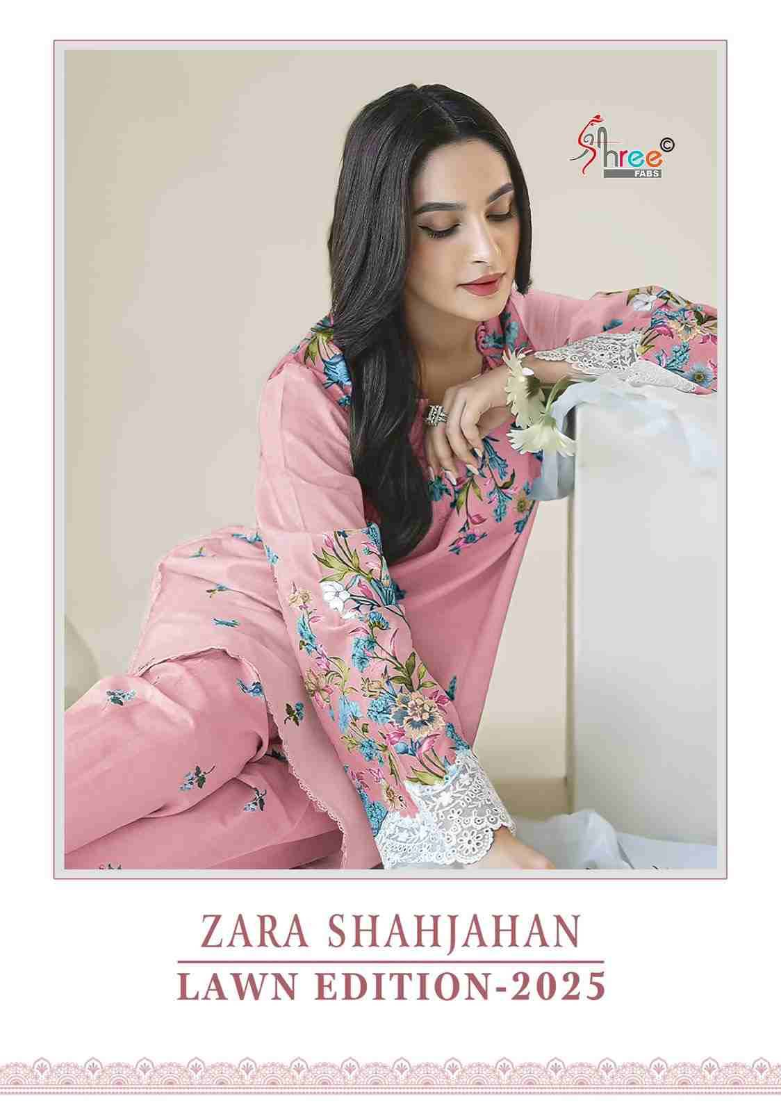 Zara Shahjahan Lawn Edition-2025 By Shree Fabs 3756 To 3759 Series Beautiful Pakistani Suits Colorful Stylish Fancy Casual Wear & Ethnic Wear Pure Cotton With Embroidered Dresses At Wholesale Price