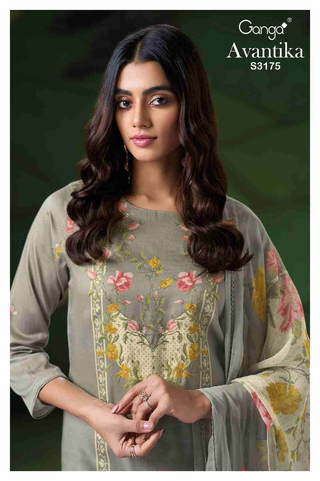 Avantika-3175 By Ganga Fashion 3175-A To 3175-D Series Beautiful Festive Suits Colorful Stylish Fancy Casual Wear & Ethnic Wear Pure Cotton Satin Print Dresses At Wholesale Price