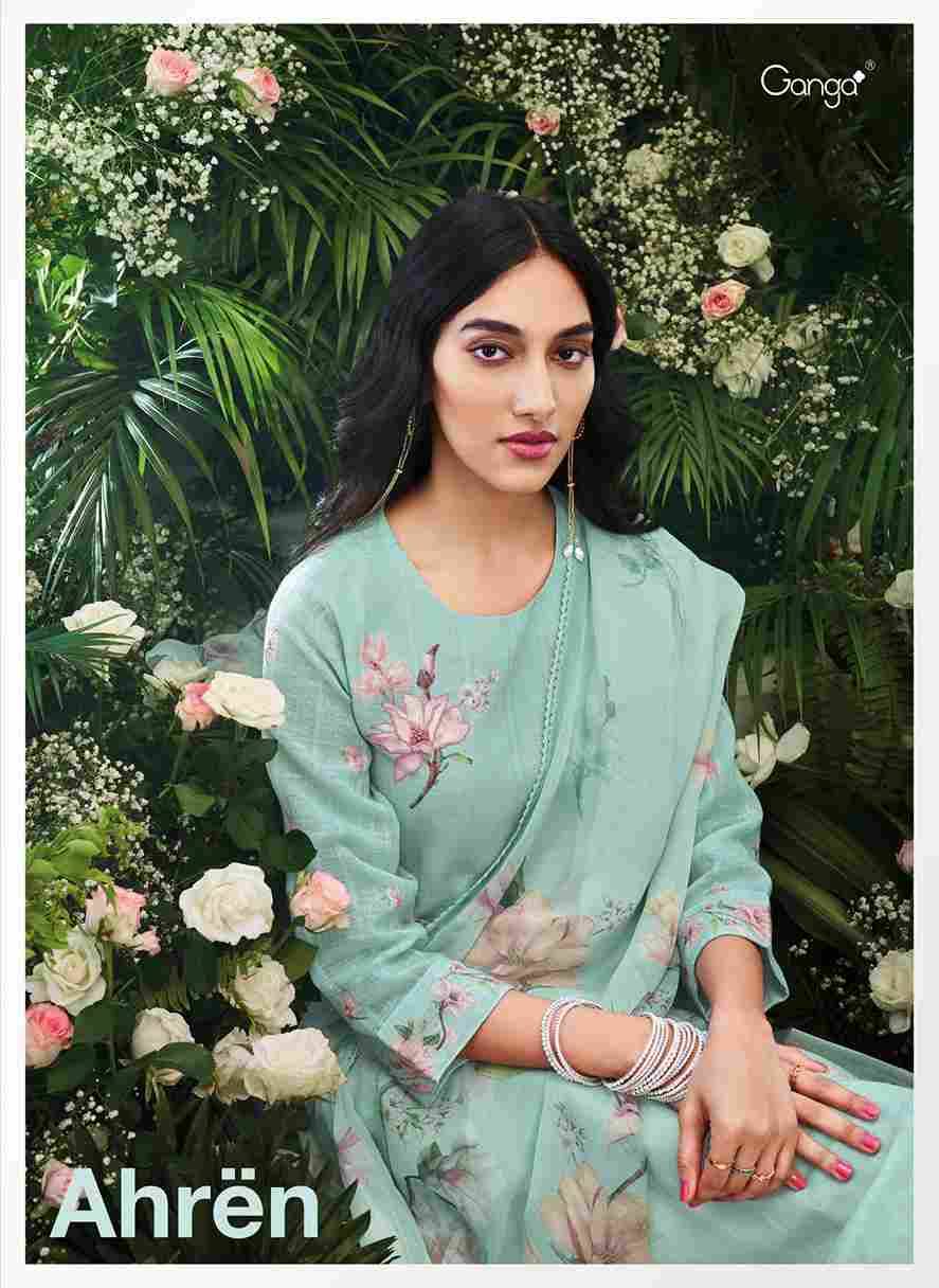 Ahren By Ganga Fashion 2015 To 2020 Series Beautiful Festive Suits Colorful Stylish Fancy Casual Wear & Ethnic Wear Cotton Linen Jacquard Dresses At Wholesale Price