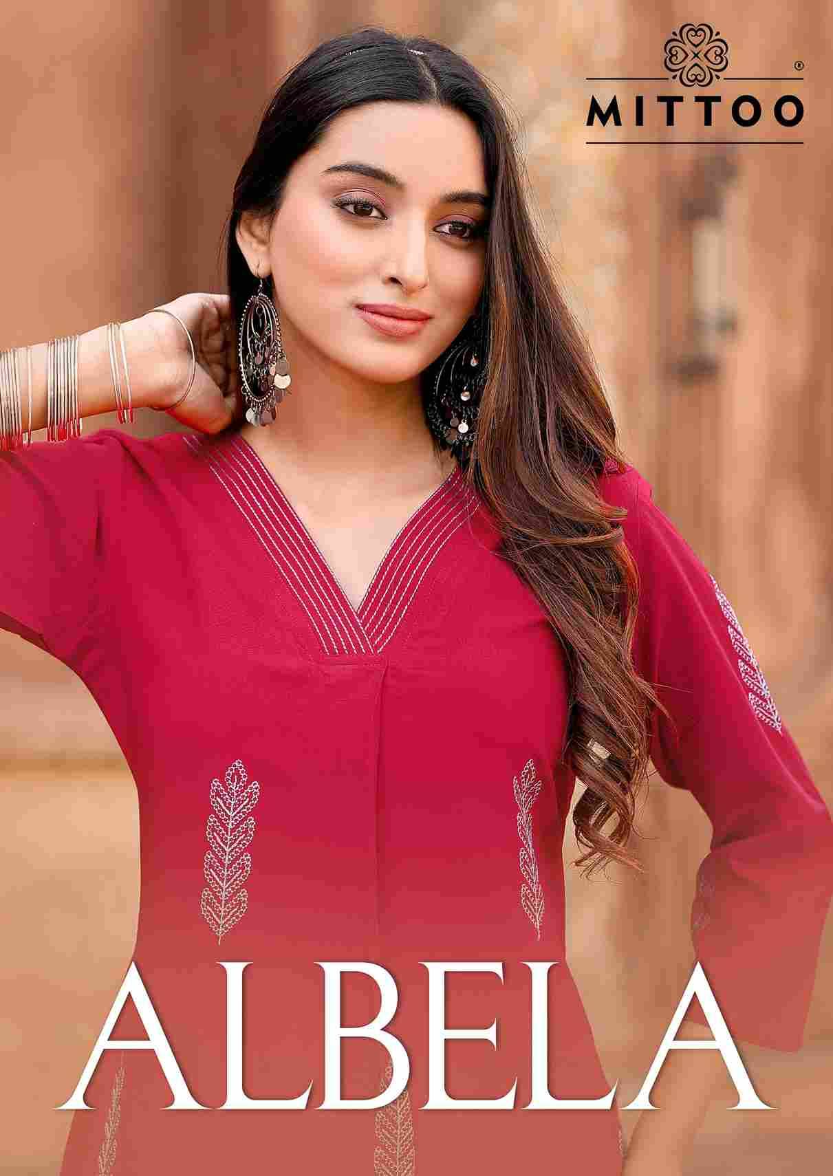 Albela By Mittoo 4001 To 4006 Series Designer Stylish Fancy Colorful Beautiful Party Wear & Ethnic Wear Collection Rayon Print Kurtis With Bottom At Wholesale Price