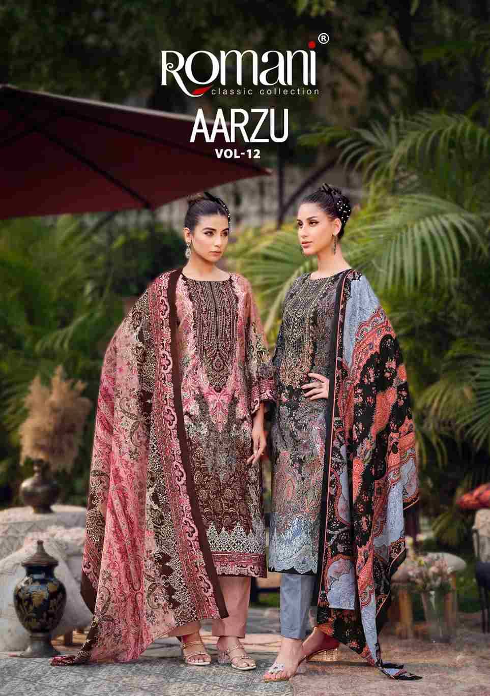 Aarzu Vol-12 By Romani 1095-001 To 1095-008 Series Beautiful Festive Suits Stylish Fancy Colorful Casual Wear & Ethnic Wear Soft Cotton Print Dresses At Wholesale Price