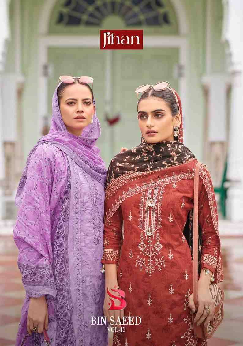 Bin Saeed Vol-15 By Jihan 3528 To 3531 Series Beautiful Stylish Pakistani Suits Fancy Colorful Casual Wear & Ethnic Wear & Ready To Wear Pure Lawn Print Dresses At Wholesale Price