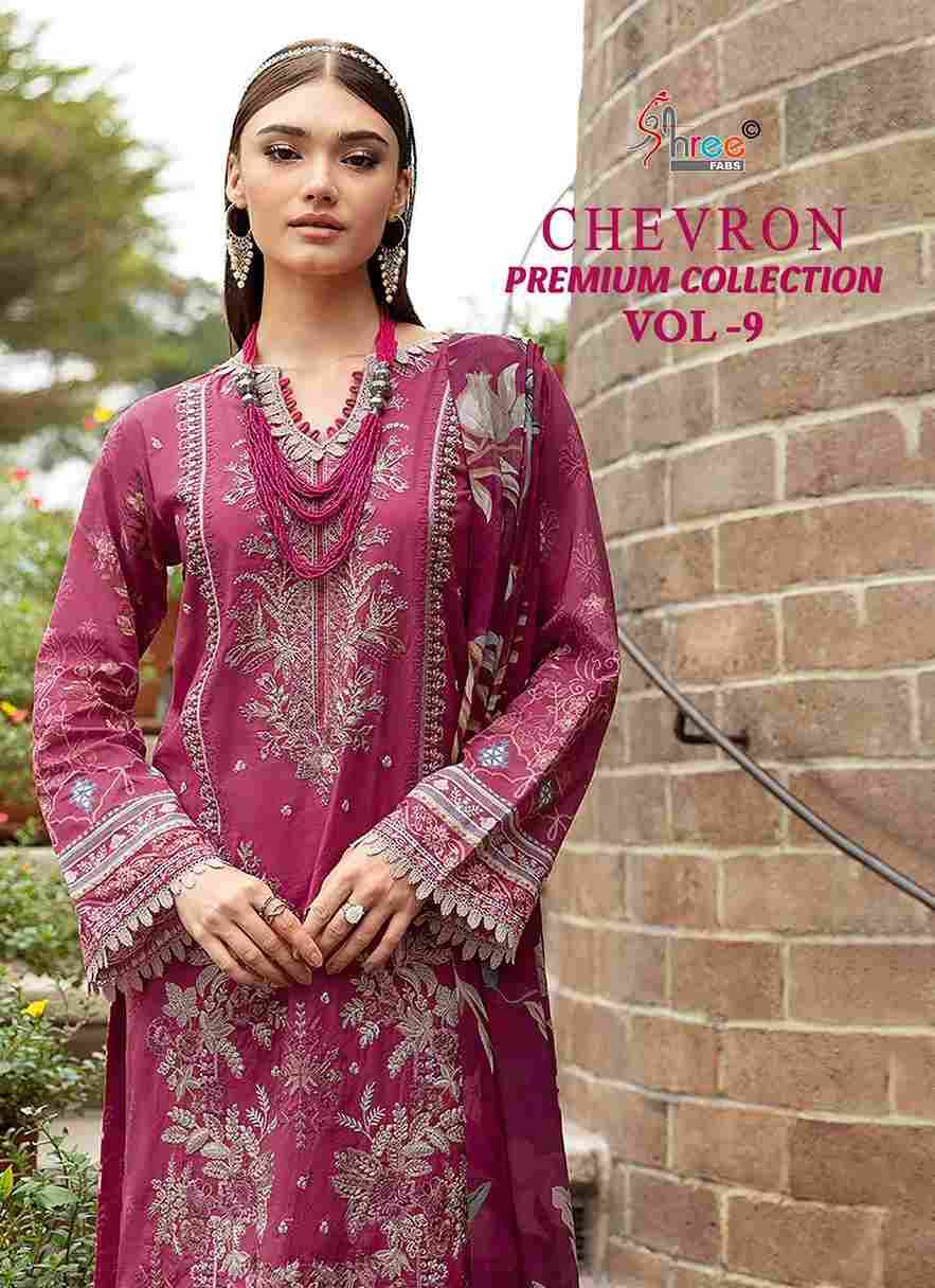 Chevron Premium Collection Vol-9 By Shree Fabs 3701 To 3708 Series Beautiful Pakistani Suits Colorful Stylish Fancy Casual Wear & Ethnic Wear Pure Cotton Embroidered Dresses At Wholesale Price