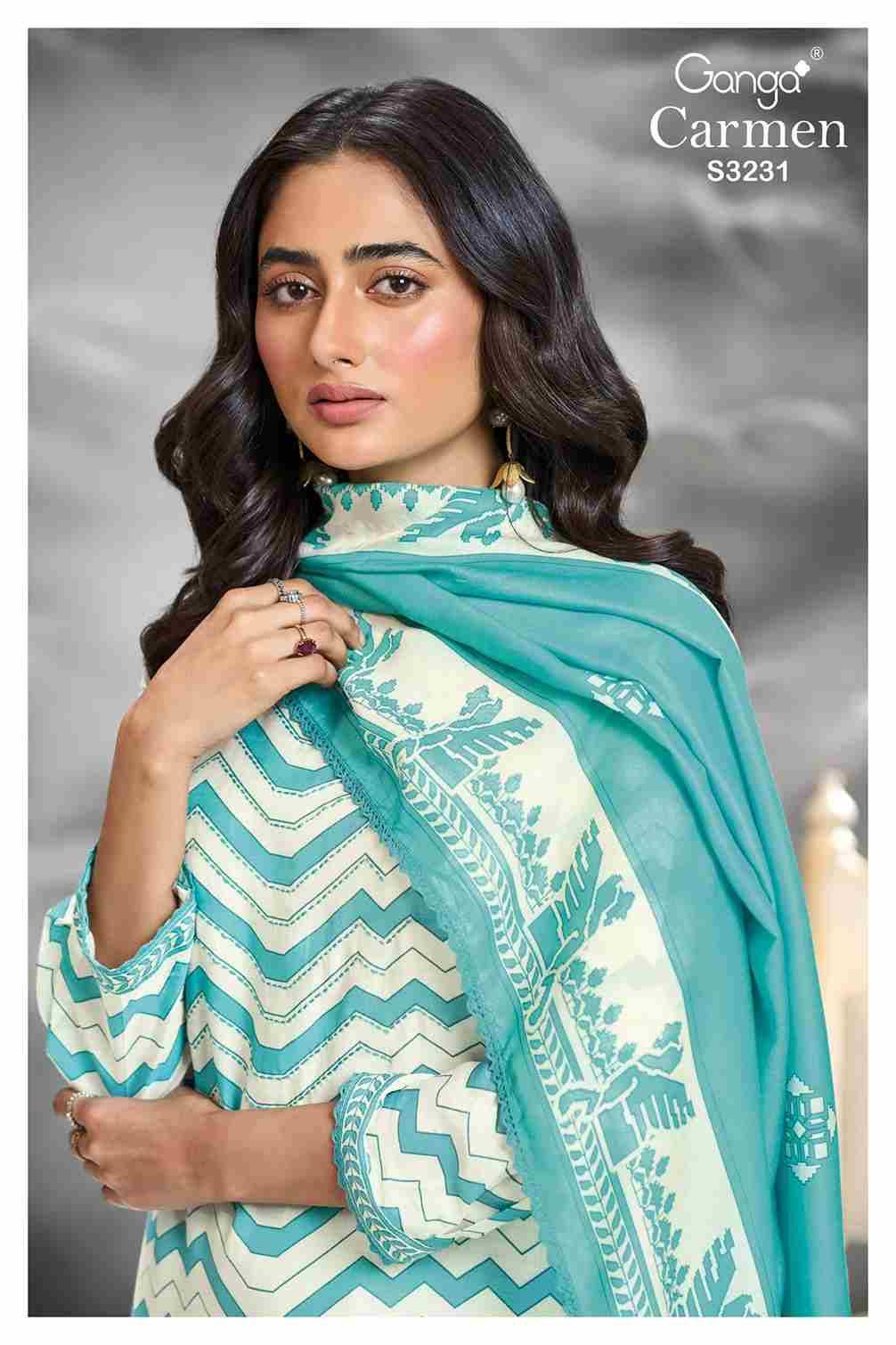 Carmen-3231 By Ganga Fashion 3231-A To 3231-D Series Beautiful Festive Suits Colorful Stylish Fancy Casual Wear & Ethnic Wear Pure Bemberg Silk Print Dresses At Wholesale Price