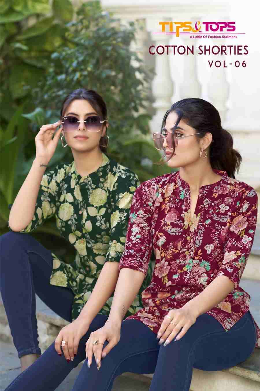 Cotton Shorties Vol-6 By Tips And Tops 1001 To 1006 Series Designer Stylish Fancy Colorful Beautiful Party Wear & Ethnic Wear Collection Premium Cotton Tops At Wholesale Price