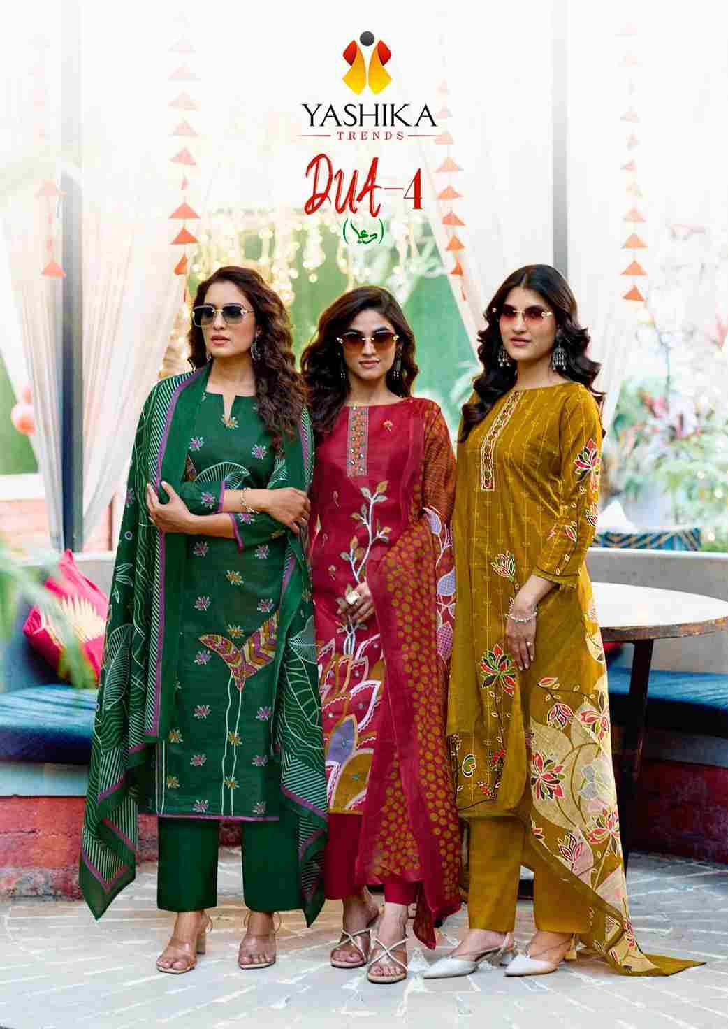 Dua Vol-4 By Yashika Trends 4001 To 4008 Series Beautiful Festive Suits Colorful Stylish Fancy Casual Wear & Ethnic Wear Pure Cotton Print Dresses At Wholesale Price