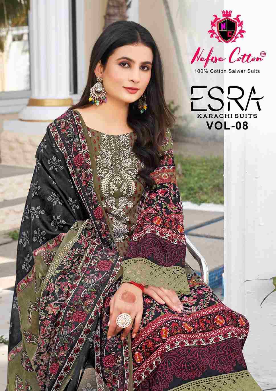 Esra Vol-8 By Nafisa Cotton 8001 To 8006 Series Beautiful Stylish Festive Suits Fancy Colorful Casual Wear & Ethnic Wear & Ready To Wear Pure Soft Cotton Dresses At Wholesale Price