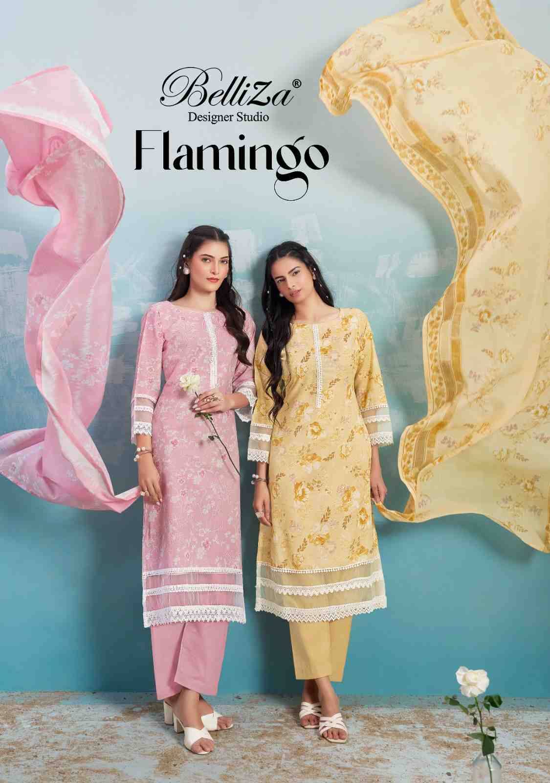 Flamingo By Belliza 1045-001 To 1045-006 Series Beautiful Suits Stylish Colorful Fancy Casual Wear & Ethnic Wear Pure Cotton Printed Dresses At Wholesale Price