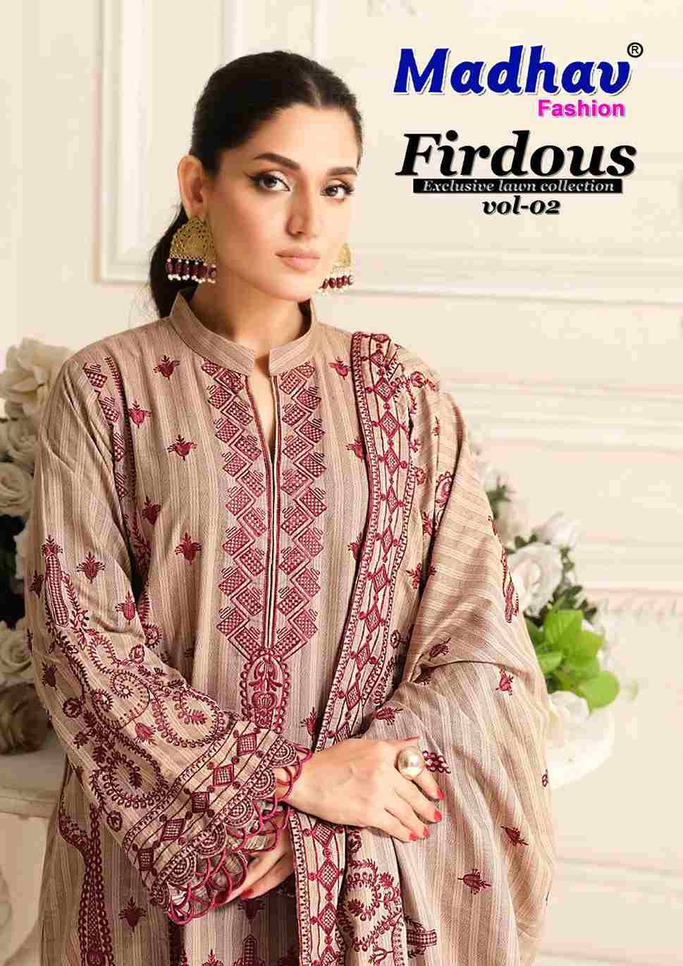 Firdous Vol-2 By Madhav Fashion 2001 To 2006 Series Beautiful Stylish Suits Fancy Colorful Casual Wear & Ethnic Wear & Ready To Wear Pure Lawn Cotton Dresses At Wholesale Price