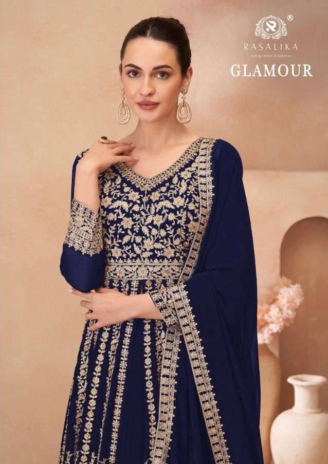 Glamour By Rasalika 3101 To 3104 Series Beautiful Anarkali Suits Stylish Fancy Colorful Casual Wear & Ethnic Wear Georgette Dresses At Wholesale Price