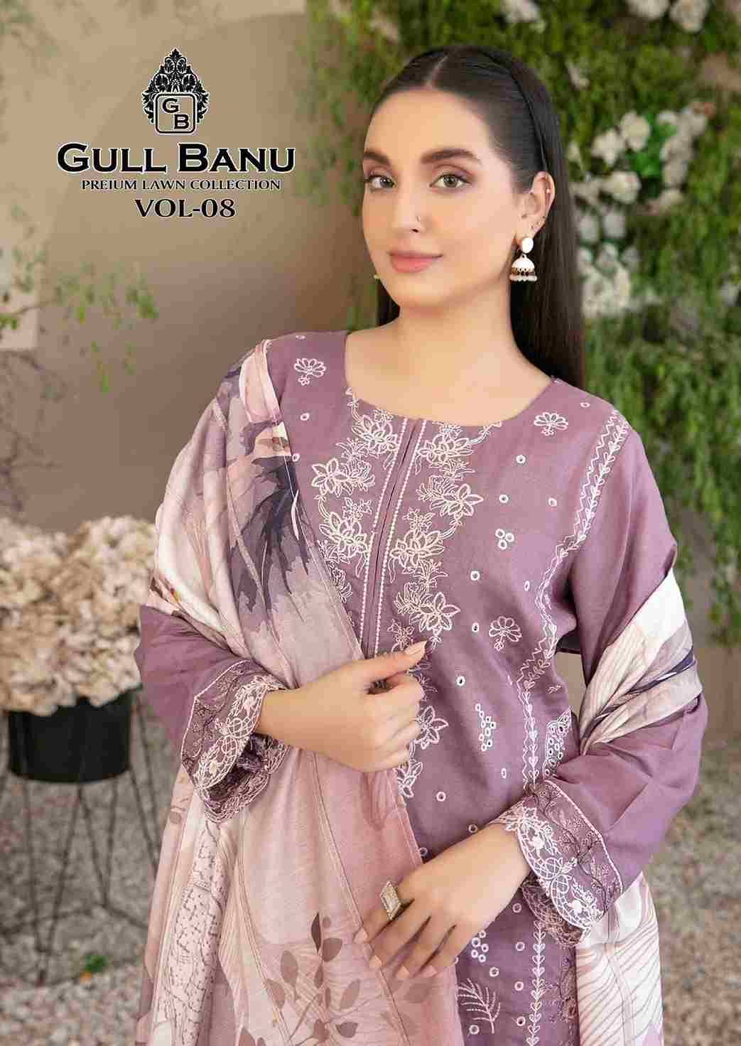 Gull Banu Vol-8 By Gull Aahmed 8001 To 8006 Series Beautiful Festive Suits Stylish Fancy Colorful Casual Wear & Ethnic Wear Pure Lawn Dresses At Wholesale Price