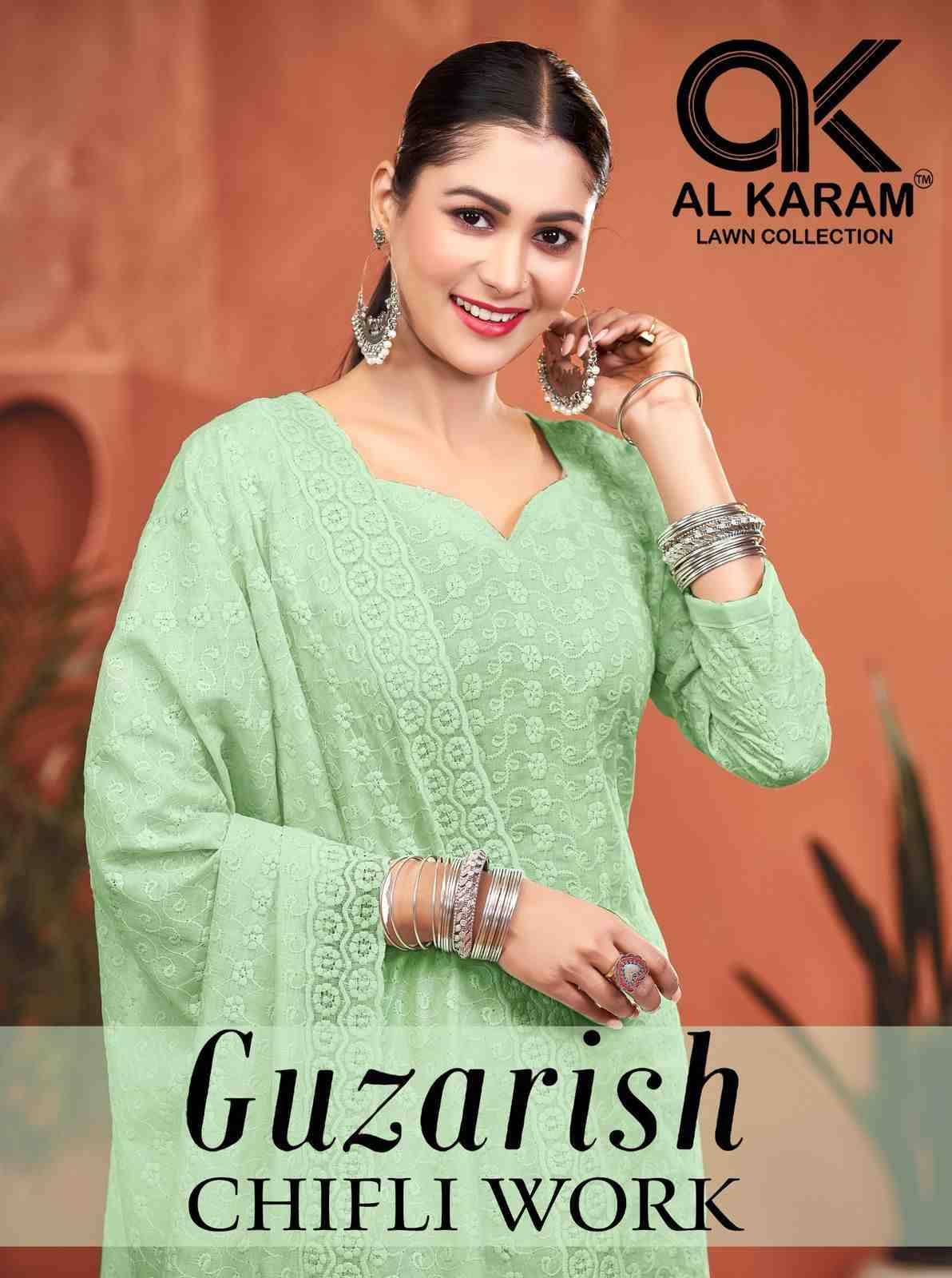 Guzarish By Al Karam Lawn Collection 1001 To 1008 Series Beautiful Pakistani Suits Stylish Fancy Colorful Casual Wear & Ethnic Wear Pure Cotton Print Dresses At Wholesale Price