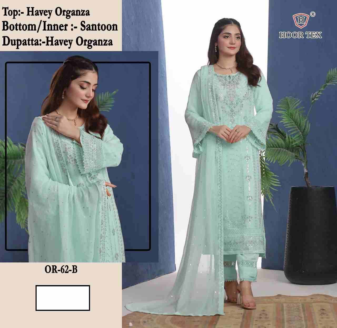 Hoor Tex Hit Design OR-62 Colours By Hoor Tex OR-62-A To OR-62-D Series Beautiful Pakistani Suits Stylish Colorful Fancy Casual Wear & Ethnic Wear Heavy Organza Embroidered Dresses At Wholesale Price