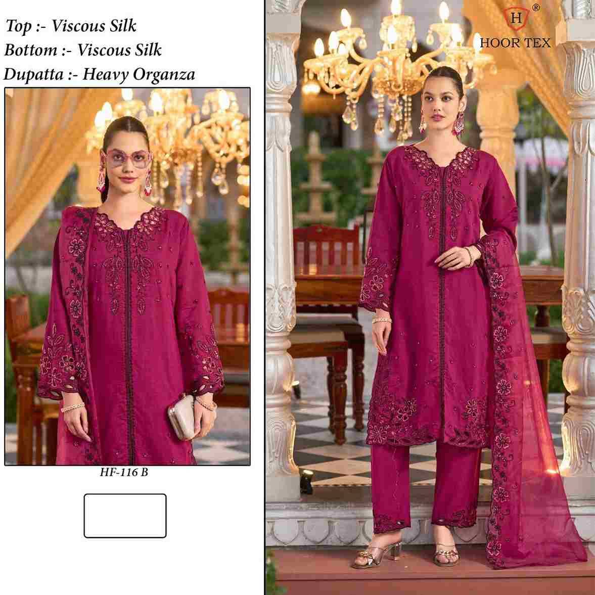 Hoor Tex Hit Design HF-116 Colours By Hoor Tex HF-116-A To HF-116-D Series Beautiful Pakistani Suits Stylish Colorful Fancy Casual Wear & Ethnic Wear Heavy Viscose Silk Embroidered Dresses At Wholesale Price