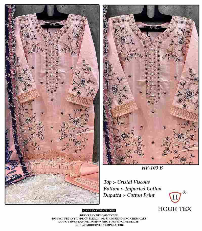 Hoor Tex Hit Design HF-103 Colours By Hoor Tex HF-109-A To HF-109-D Series Beautiful Pakistani Suits Stylish Colorful Fancy Casual Wear & Ethnic Wear Heavy Viscose Embroidered Dresses At Wholesale Price