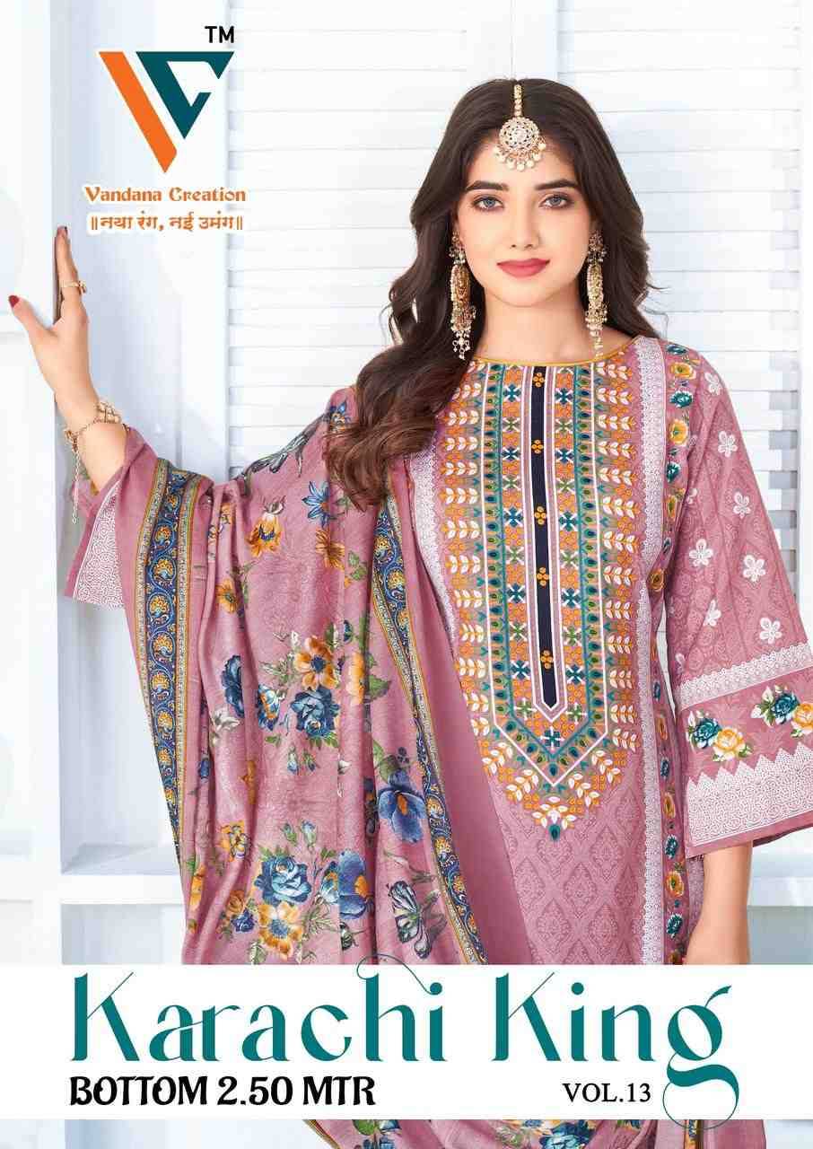 Karachi King Vol-13 By Vandana Creation 1301 To 1308 Series Beautiful Festive Suits Stylish Fancy Colorful Casual Wear & Ethnic Wear Cotton Print Dresses At Wholesale Price