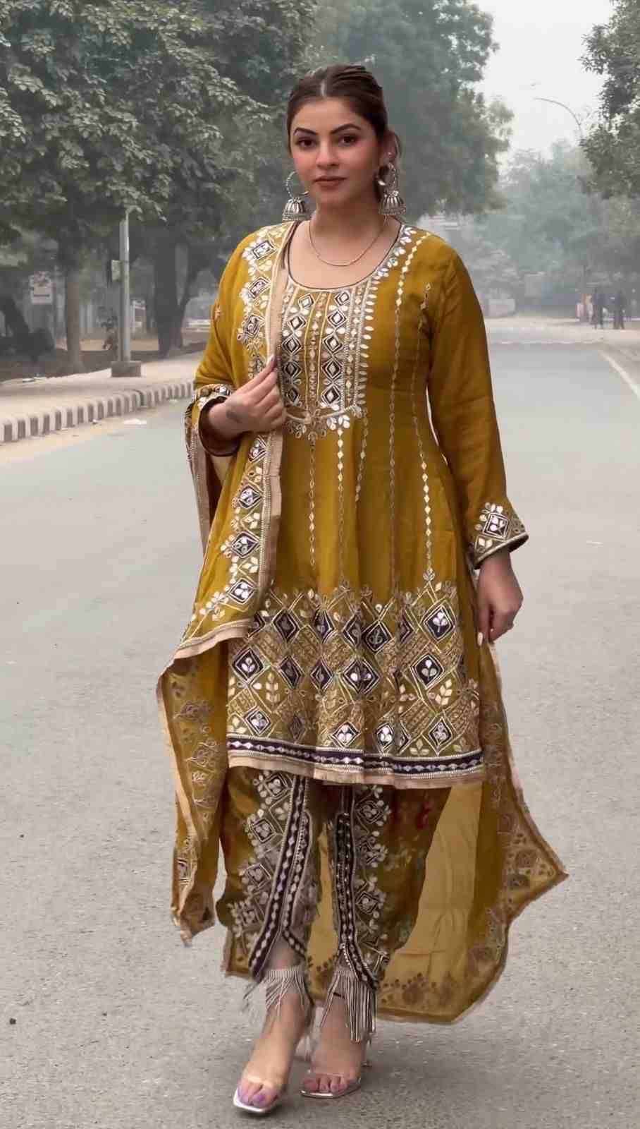 K-1465 By Fashid Wholesale Designer Suits Beautiful Fancy Colorful Stylish Party Wear & Occasional Wear Heavy Chinnon Silk Dresses At Wholesale Price