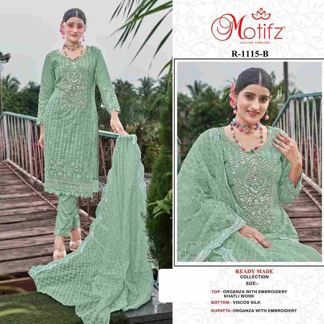 Motifz Hit Design 1115 Colours By Motifz 1115-A To 1115-D Series Beautiful Pakistani Suits Colorful Stylish Fancy Casual Wear & Ethnic Wear Organza Dresses At Wholesale Price