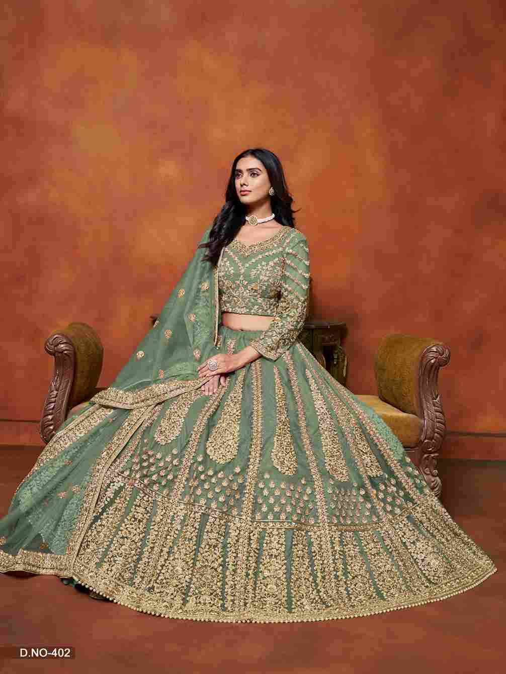 Mehvish Vol-4 By Fashid Wholesale 401 To 404 Series Designer Beautiful Collection Occasional Wear & Party Wear Net Lehengas At Wholesale Price