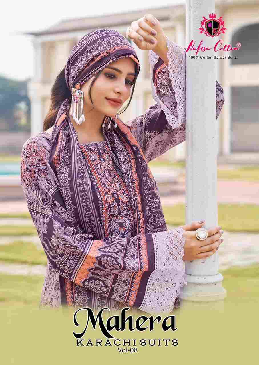 Mahera Vol-8 By Nafisa Cotton 8001 To 8006 Series Beautiful Festive Suits Stylish Fancy Colorful Casual Wear & Ethnic Wear Soft Cotton Print Dresses At Wholesale Price