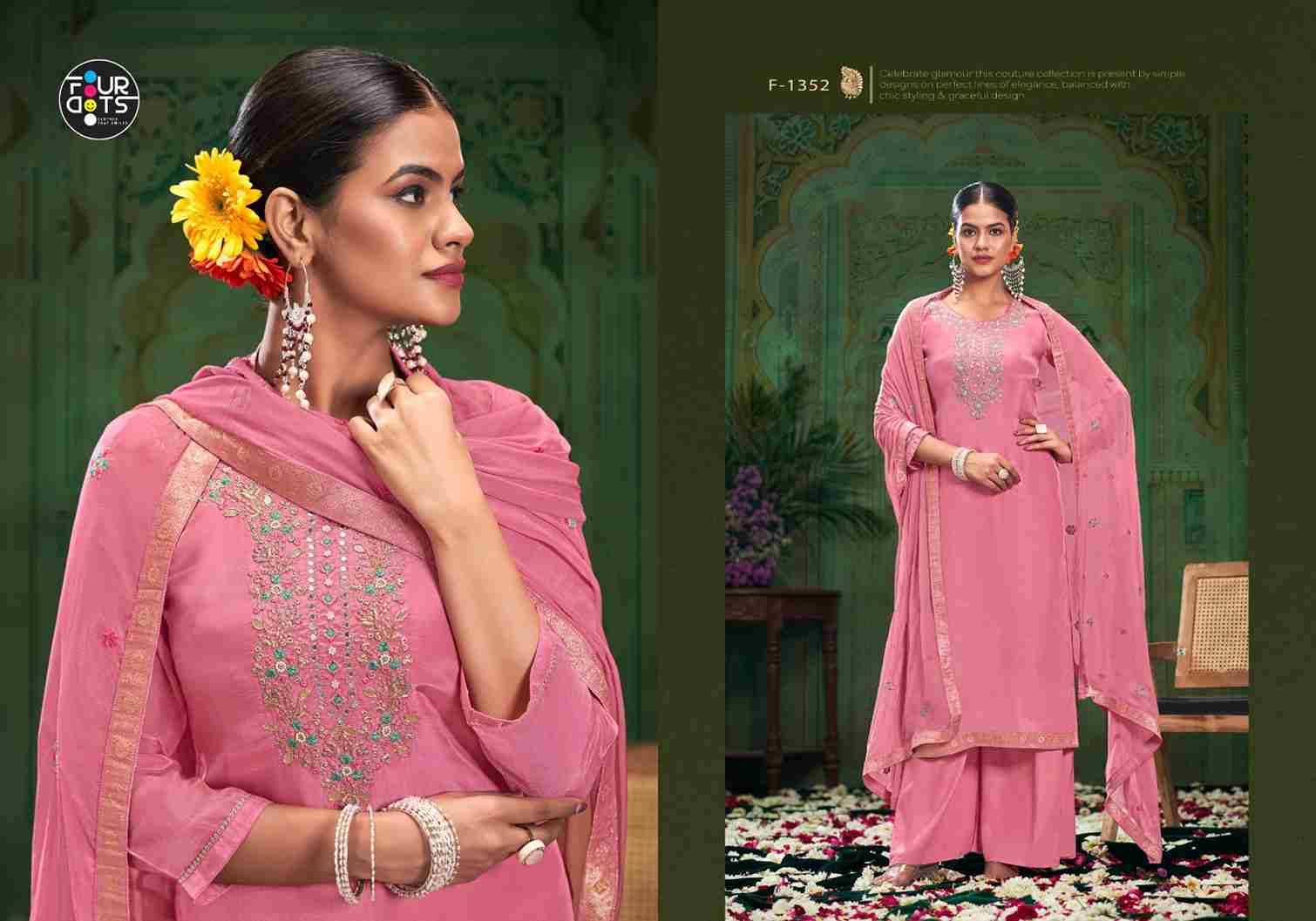 Mishka By Four Dots 1351 To 1354 Series Beautiful Festive Suits Colorful Stylish Fancy Casual Wear & Ethnic Wear Organza Dresses At Wholesale Price