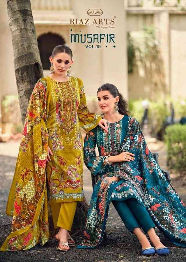 Musafir Vol-19 By Riaz Arts 30001 To 30008 Series Wholesale Designer Pakistani Suits Collection Beautiful Stylish Fancy Colorful Party Wear & Occasional Wear Pure Lawn Print With Embroidered Dresses At Wholesale Price