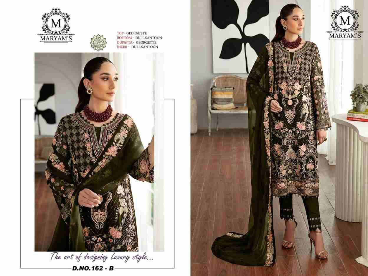 Maryams 162 Colours By Maryams 162-A To 162-D Series Pakistani Suits Beautiful Fancy Colorful Stylish Party Wear & Occasional Wear Georgette Embroidery Dresses At Wholesale Price