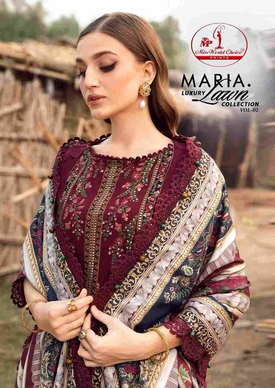 Maria.B. Luxury Lawn Collection Vol-2 By Miss World Choice 2001 To 2006 Series Beautiful Festive Suits Stylish Fancy Colorful Casual Wear & Ethnic Wear Lawn Cotton Print Dresses At Wholesale Price