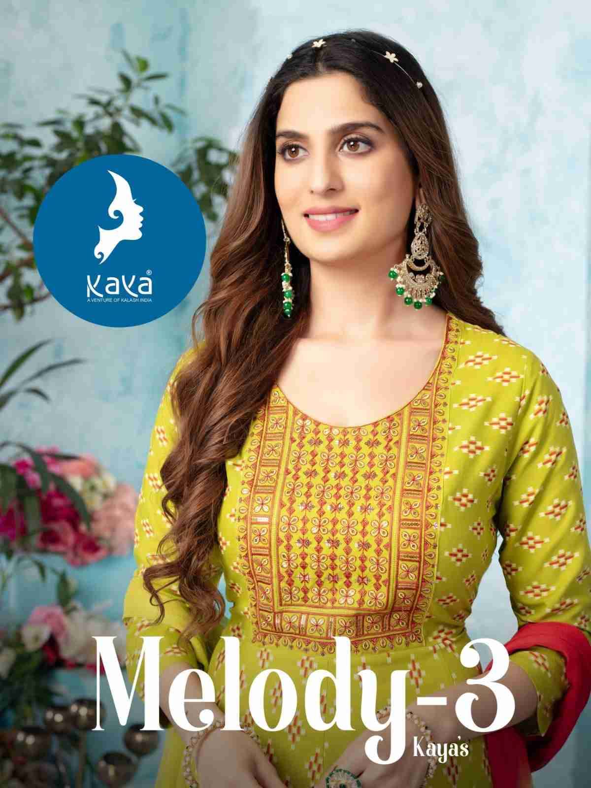 Melody Vol-3 By Kaya 01 To 08 Series Beautiful Festive Suits Colorful Stylish Fancy Casual Wear & Ethnic Wear Fancy Dresses At Wholesale Price