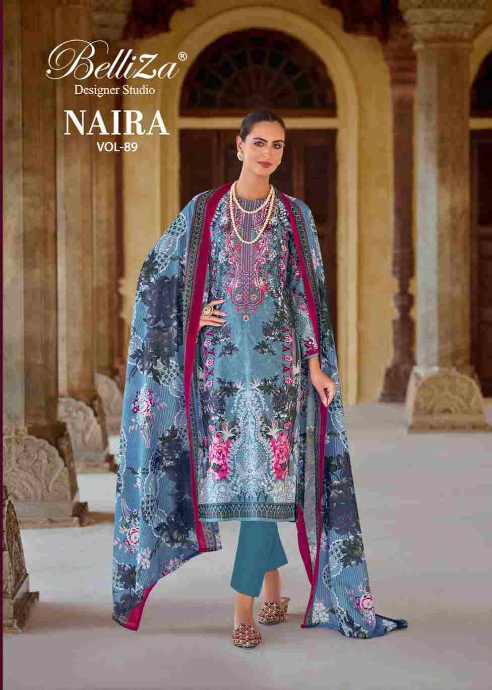 Naira Vol-89 By Belliza 1021-001 To 1021-008 Series Beautiful Festive Suits Stylish Fancy Colorful Casual Wear & Ethnic Wear Pure Cotton Print Dresses At Wholesale Price