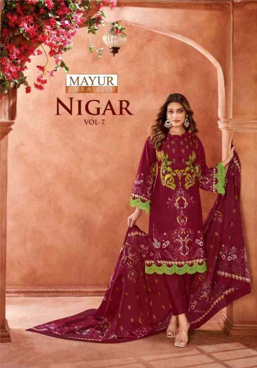 Nigar Vol-7 By Mayur Creation 7001 To 7008 Series Beautiful Festive Suits Stylish Fancy Colorful Casual Wear & Ethnic Wear Heavy Cotton Print Dresses At Wholesale Price