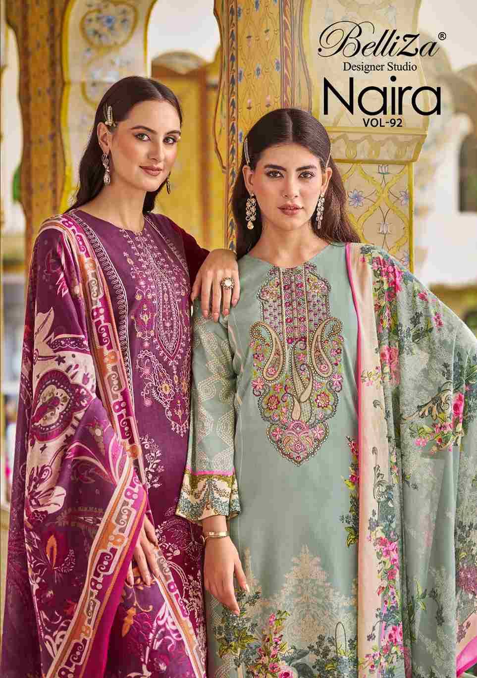 Naira Vol-92 By Belliza 1034-001 To 1034-008 Series Beautiful Festive Suits Stylish Fancy Colorful Casual Wear & Ethnic Wear Pure Cotton Print Dresses At Wholesale Price