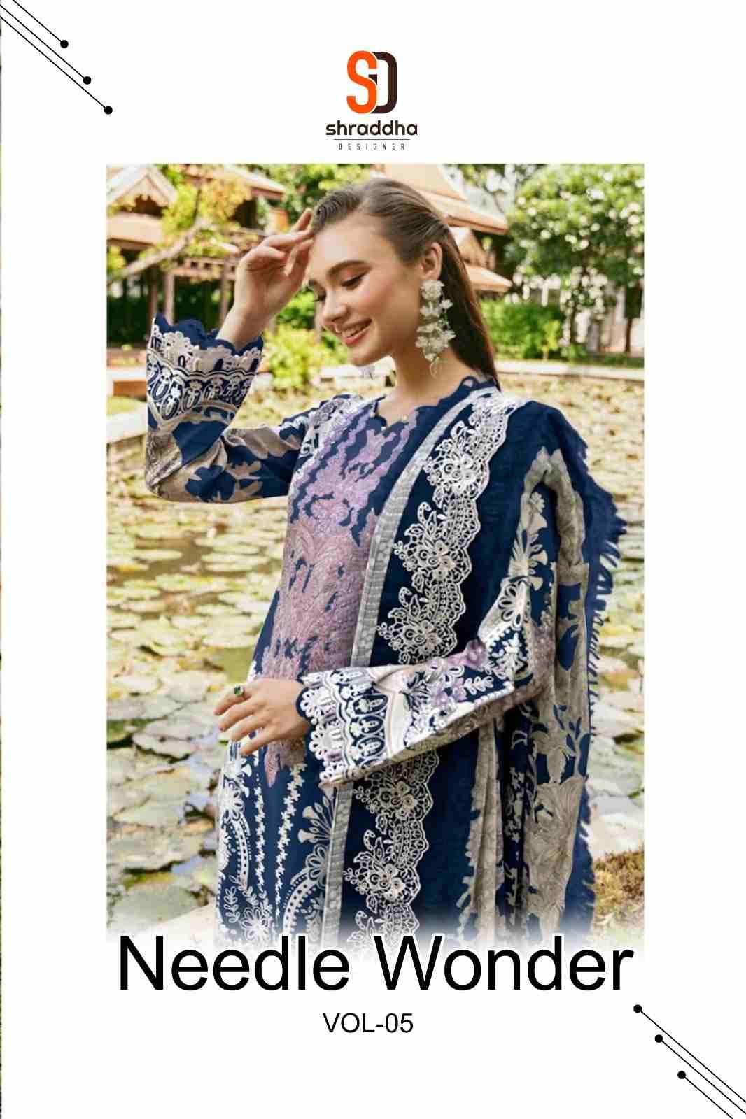 Needle Wonder Vol-5 Colours By Shraddha Designer 1005-A To 1005-B Series Beautiful Pakistani Suits Colorful Stylish Fancy Casual Wear & Ethnic Wear Pure Cotton Embroidered Dresses At Wholesale Price