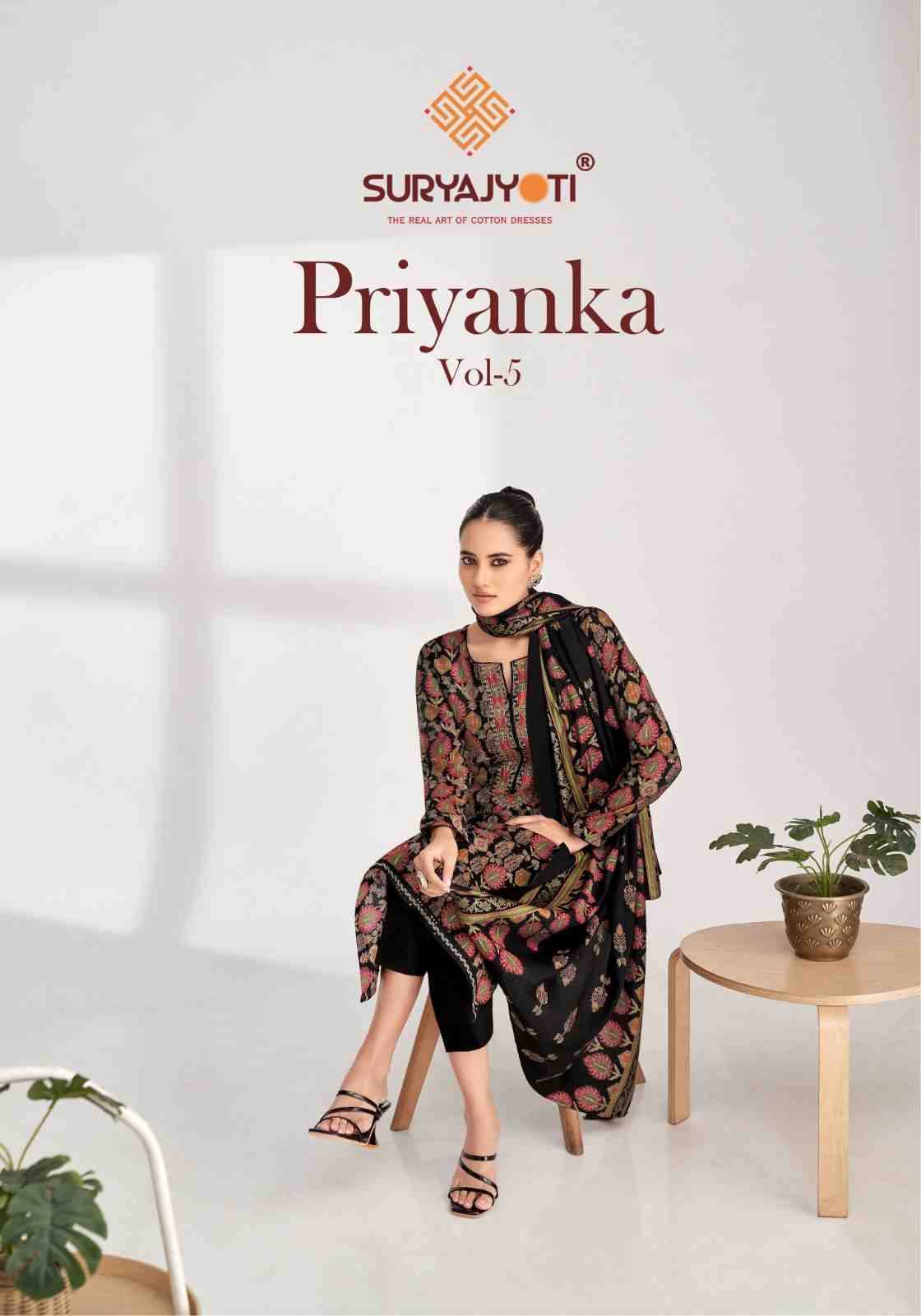 Priyanka Vol-5 By Suryajyoti 5001 To 5006 Series Beautiful Festive Suits Stylish Fancy Colorful Casual Wear & Ethnic Wear Pure Modal Print Dresses At Wholesale Price