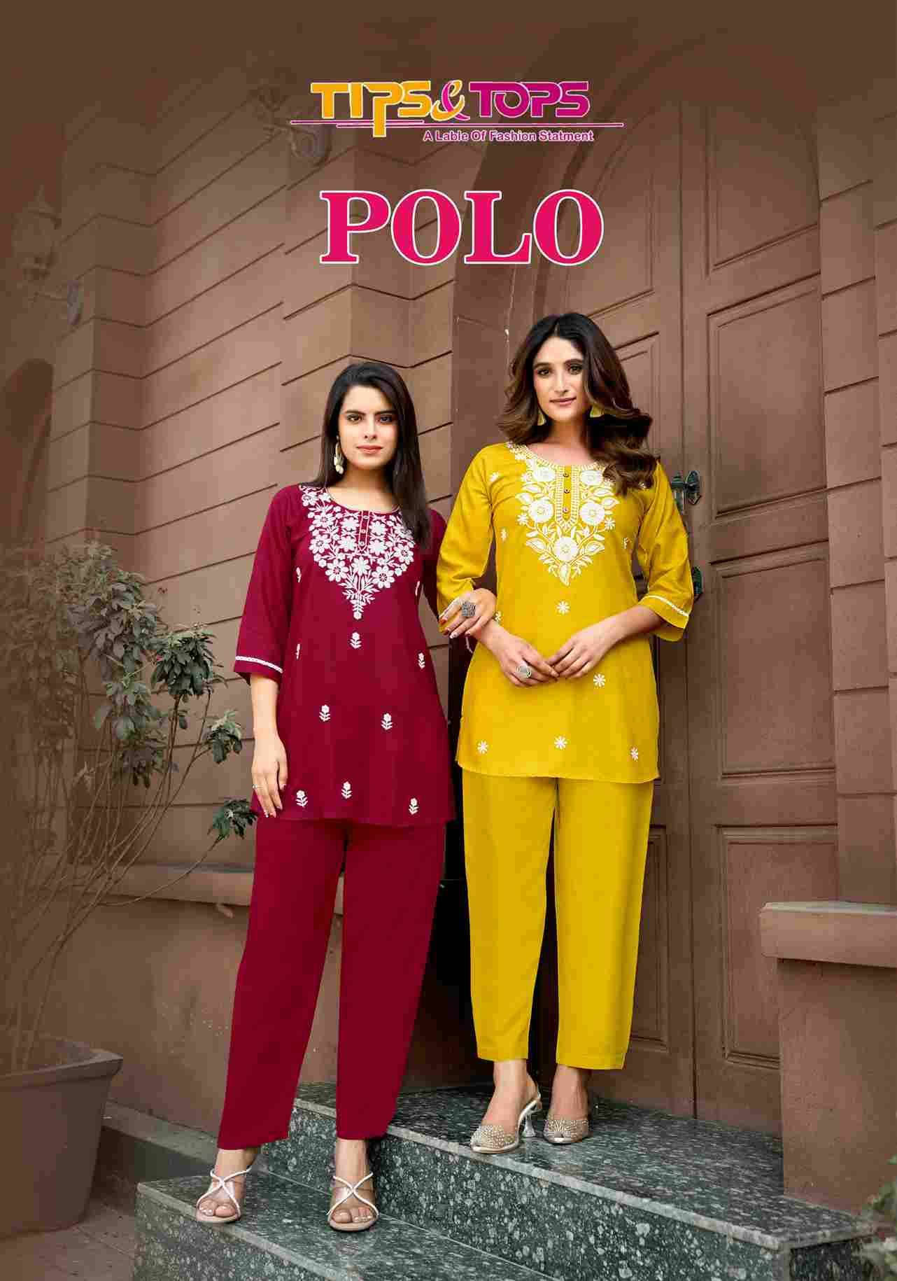 Polo By Tips And Tops 1001 To 1006 Series Designer Stylish Fancy Colorful Beautiful Party Wear & Ethnic Wear Collection Rayon Slub Co-Ords At Wholesale Price