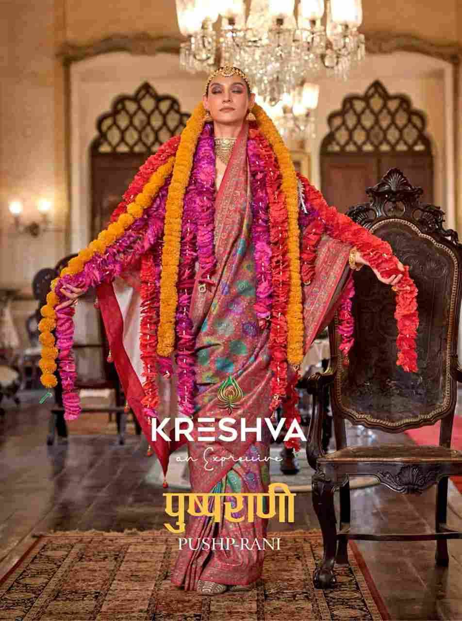 Pushp Rani By Kreshva 812 To 817 Series Indian Traditional Wear Collection Beautiful Stylish Fancy Colorful Party Wear & Occasional Wear Silk Sarees At Wholesale Price