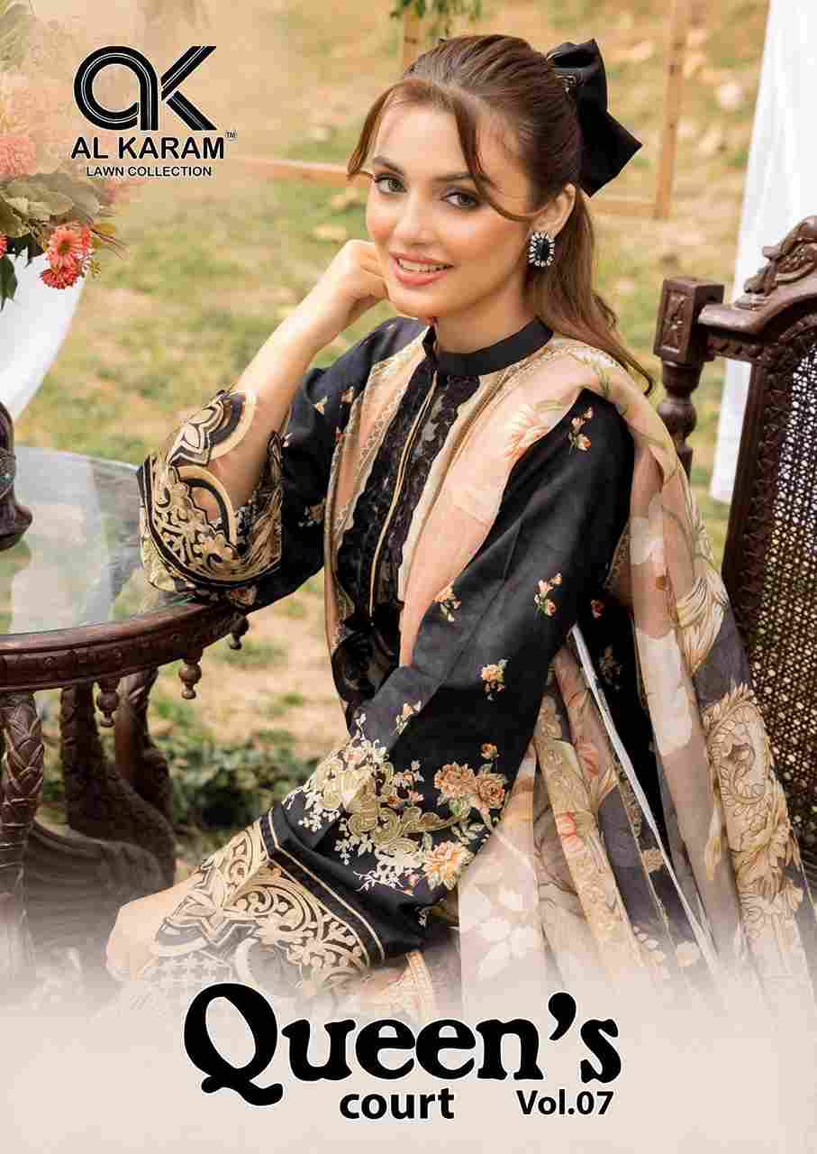 Queens Court Vol-7 By Al Karam Lawn Collection 7001 To 7006 Series Beautiful Suits Colorful Stylish Fancy Casual Wear & Ethnic Wear Pure Cambric Dresses At Wholesale Price